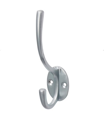 125mm (5") HAT AND COAT HOOK SATIN CHROME 1-PCE