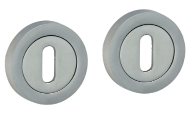 51mm (2") STANDARD KEY ESCUTCHEON SATIN CHROME 1-PR