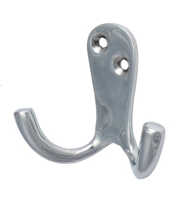 47mm (2") DOUBLE ROBE HOOK POLISHED CHROME 1-PCE