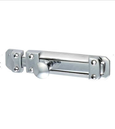 135mm (5 1/4") CONTRACT FLAT SECTION DOOR BOLT POLISHED CHROME PACK-QTY-1