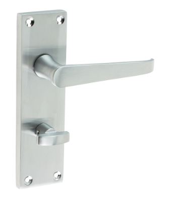 VICTORIAN STRAIGHT LEVER BATHROOM DOOR HANDLES SATIN CHROME BOX-QTY-1