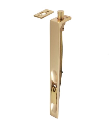 200mm (8") LEVER ACTION FLUSH BOLT POLISHED BRASS PACK-QTY-1