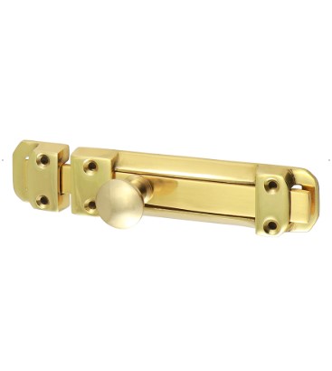 135mm (5 1/4") CONTRACT FLAT SECTION DOOR BOLT POLISHED BRASS PACK-QTY-1