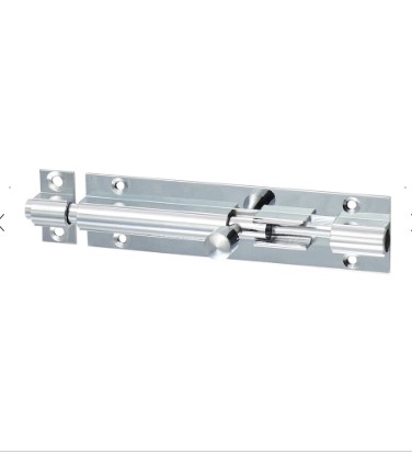 100mm (4") STRAIGHT BARREL BOLT POLISHED CHROME PACK-QTY-1
