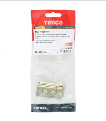 50mm (2") FLUSH HINGE ELECTRO BRASS 1-PR