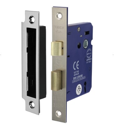 75mm (3") 3 LEVER (NON BRITISH STANDARD) SASH LOCK SATIN NICKEL