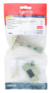 75mm (3") TUBULAR LATCH ELECTRO BRASS BAG-QTY-1