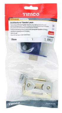 75mm (3") TUBULAR LATCH HEAVY DUTY ELECTRO BRASS & SATIN NICKEL BAG-QTY-1