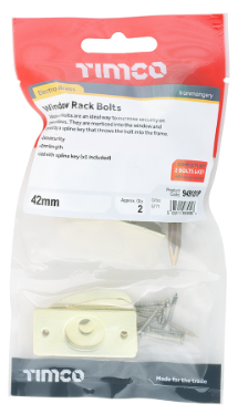 42mm (1 5/8") WINDOW RACK BOLTS ELECTRO BRASS PACK-QTY-2
