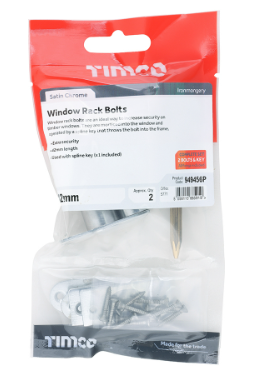 42mm (1 5/8") WINDOW RACK BOLTS SATIN CHROME PACK-QTY-2
