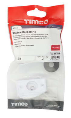 42mm (1 5/8") WINDOW RACK BOLTS WHITE PACK-QTY-2