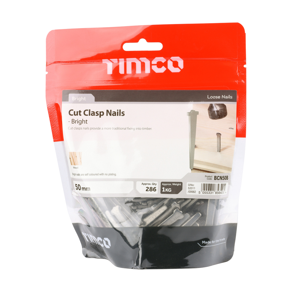 50mm CUT CLASP NAILS BRIGHT 1KG  TIMCO