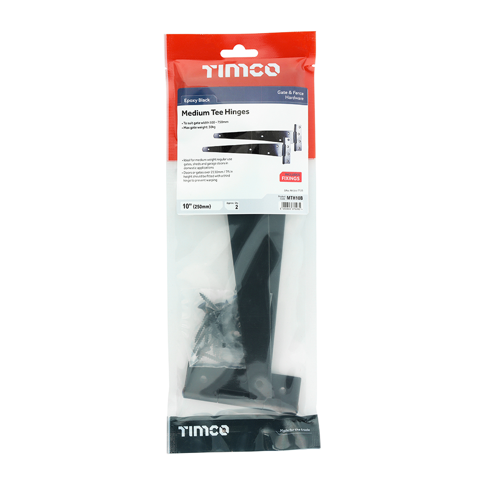 250mm (10") MEDIUM DUTY TEE HINGE BLACK