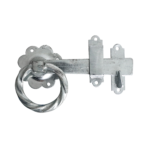 150mm (6") RING GATE LATCH TWISTED GALVANISED