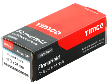 38mm (1 1/2") 18-GAUGE BRAD NAILS STRAIGHT GALVANISED (NO GAS) 5000-PK TIMCO