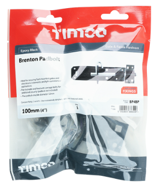 100mm (4") BRENTON PADBOLT BLACK