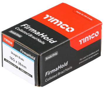 38mm (1 1/2") 16-GAUGE BRAD NAILS STRAIGHT STAINLESS STEEL (NO GAS) 2000-PK TIMCO
