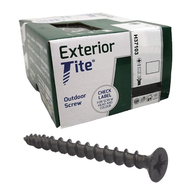 4.0 x 40mm EXTERIOR-TITE POZI CSK SCREW BLACK 200-BOX