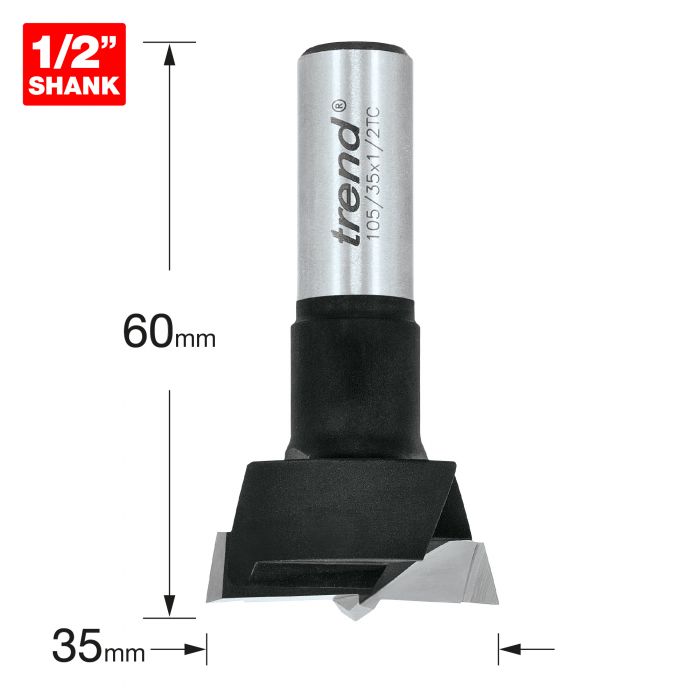35mm HINGE SINKER BIT WITH SCRIBER 1/2" SHANK TREND