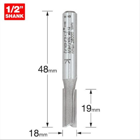6.0 mm DIA x 16mm CUT x 1/4" SHANK TWO FLUTE CUTTER TREND