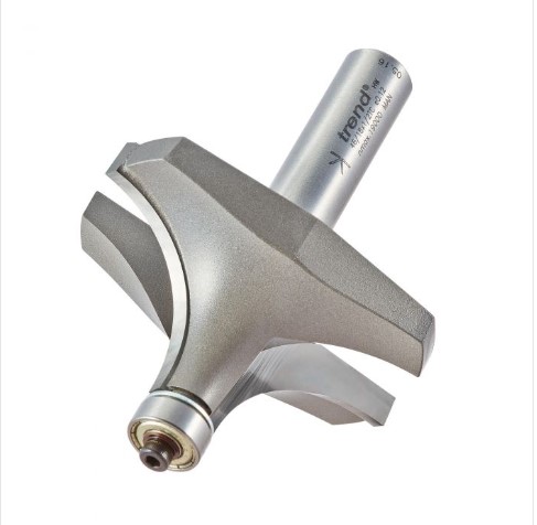 25.4mm RADIUS x 32mm CUT BEARING GUIDED OVOLO ROUND OVER 1/2" SHANK