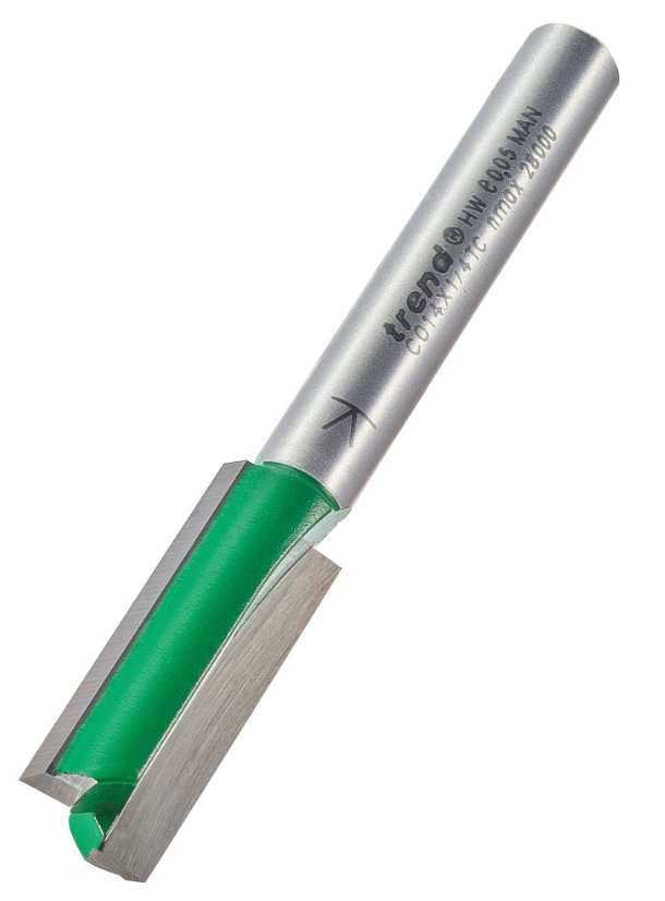 9.5mm DIA x 24.5mm CUT x 1/4" SHANK TWO FLUTE CUTTER TREND
