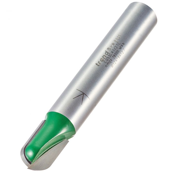 12mm DIA. x 19mm CUT x 1/2" 6mm RAD. 1/2" SHANK DRAINING GROOVE CUTTER TREND