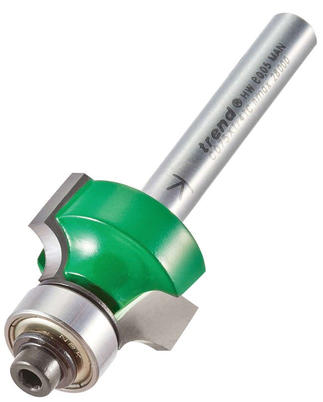 4.8mm RAD x 12.7mm CUT x 1/4" SHANK ROUND OVER CUTTER TREND