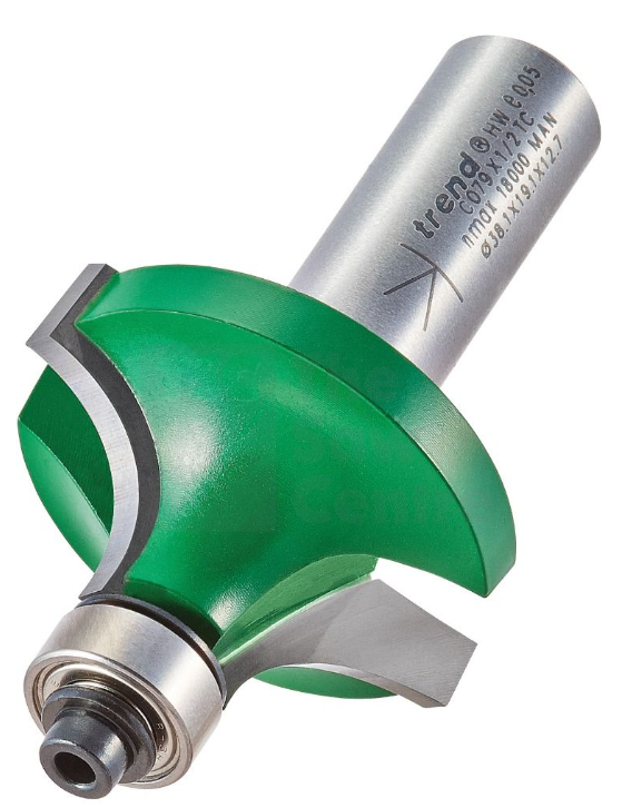 12.7mm RAD x 19.1mm CUT x 1/2" SHANK ROUND OVER CUTTER TREND