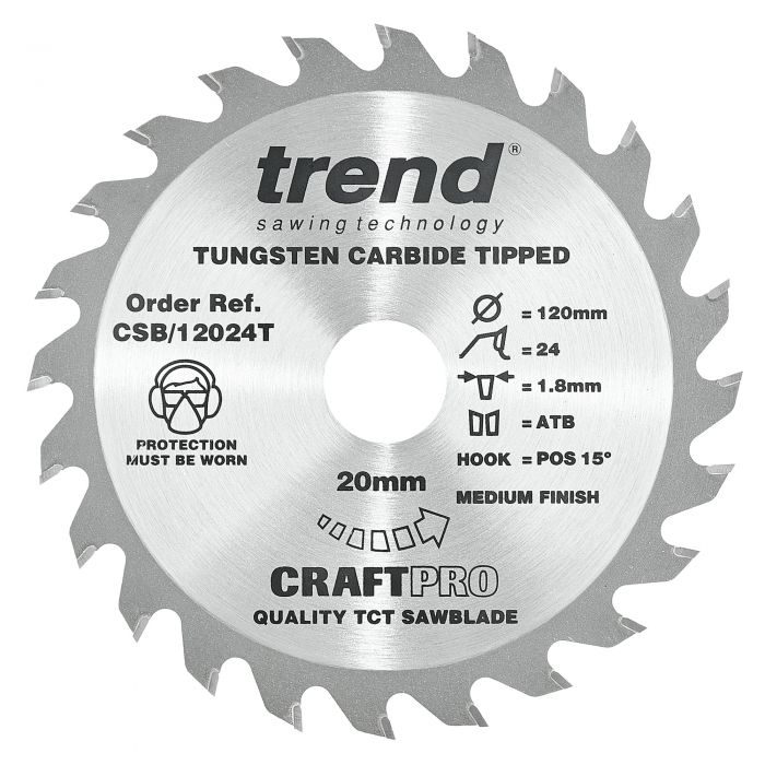 120mm x 40TH x 20mm BORE TCT SAW BLADE TREND