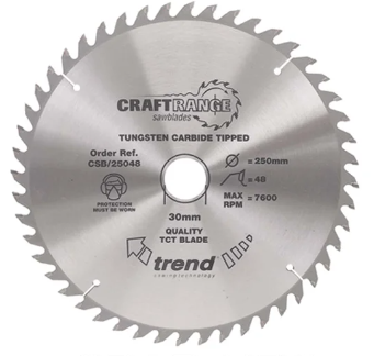 162mm x 48TH x 20mm BORE TCT SAW BLADE TREND