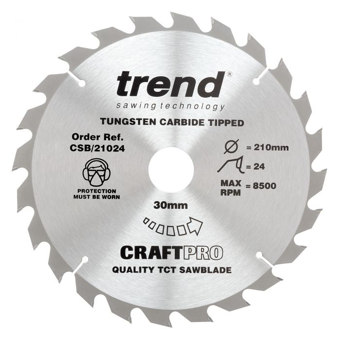 210mm x 24TH x 30mm BORE TCT SAW BLADE TREND