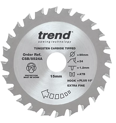 85mm x 24TH x 15mm BORE TCT SAW BLADE TREND