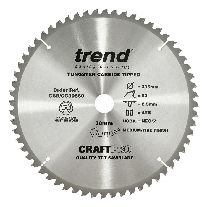 305mm x 60TH x 30mm BORE TCT SAW BLADE TREND
