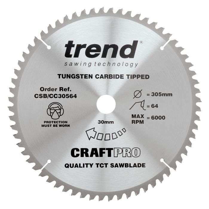 305mm x 64TH x 30mm BORE TCT SAW BLADE TREND