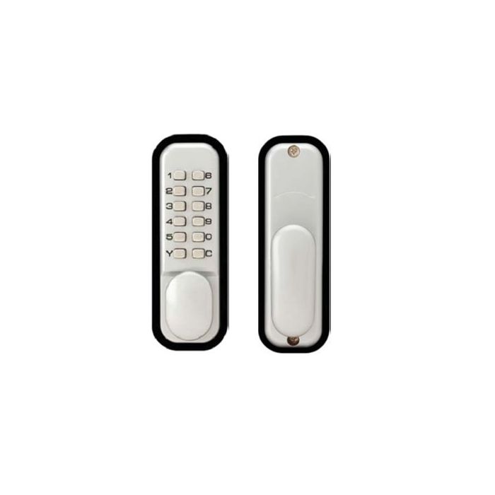 DIGITAL DOOR LOCK WITH HOLDBACK SILVER