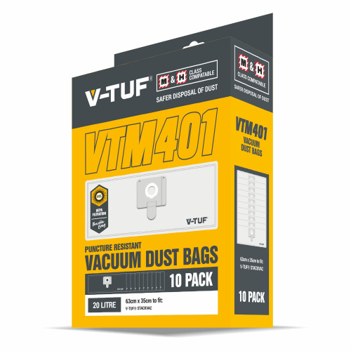 V-TUF M CLASS STACKVAC & MIGHTY XL HSV DUST BAGS 10-PACK