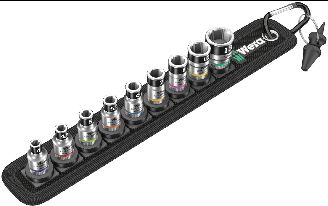 1/4" DRIVE SOCKET SET (SOCKETS ONLY) ON BELT 9-PCE