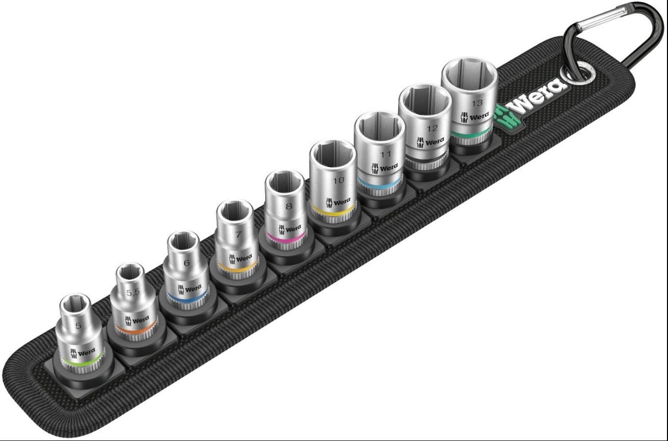 1/4" DRIVE SOCKET SET (SOCKETS ONLY) ON BELT 9-PCE