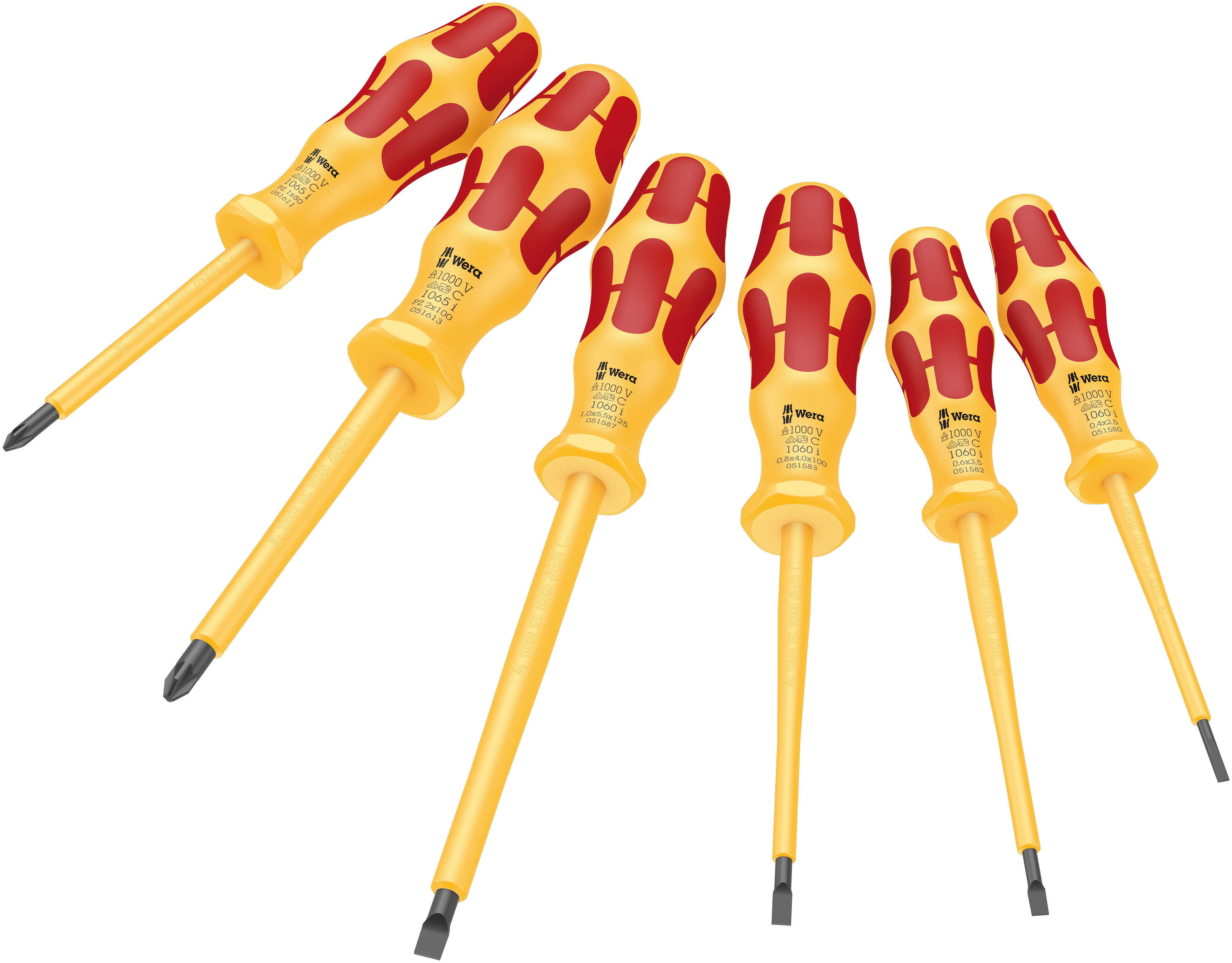 SCREWDRIVER SET VDE-INSULATED POZI & SLOTTED 6-PCE