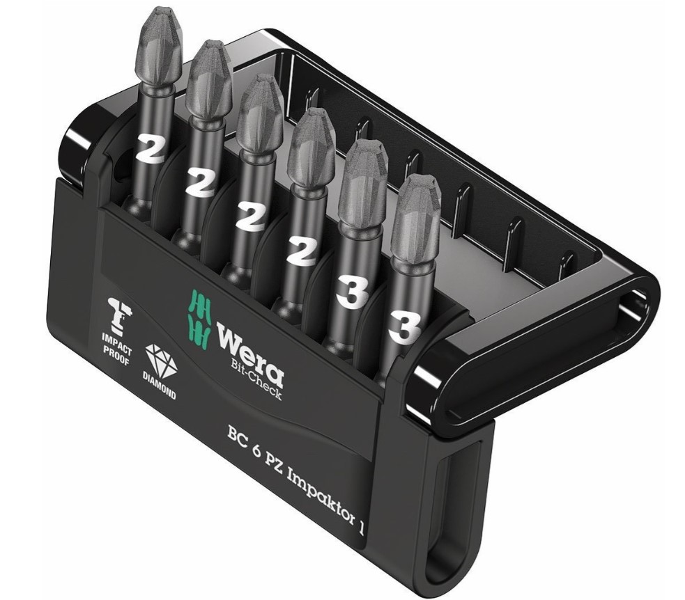 PZ-2 & PZ-3 x 50mm POZI IMPACT BIT SET 6-PCE