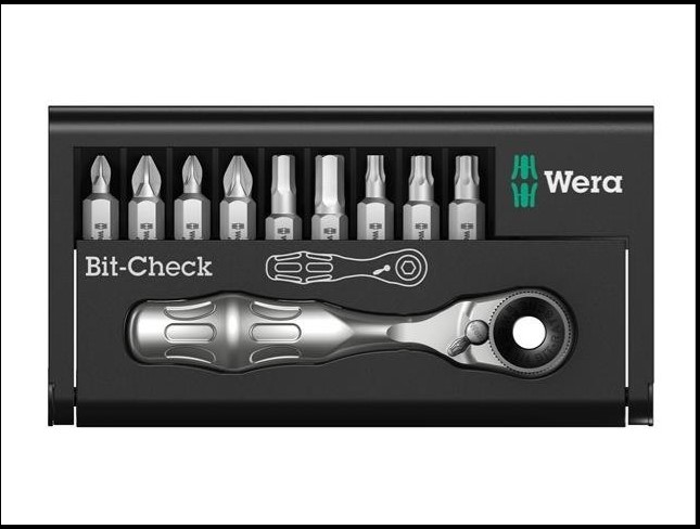 SCREWDRIVER & RATCHET BIT SET 10-PCE WERA