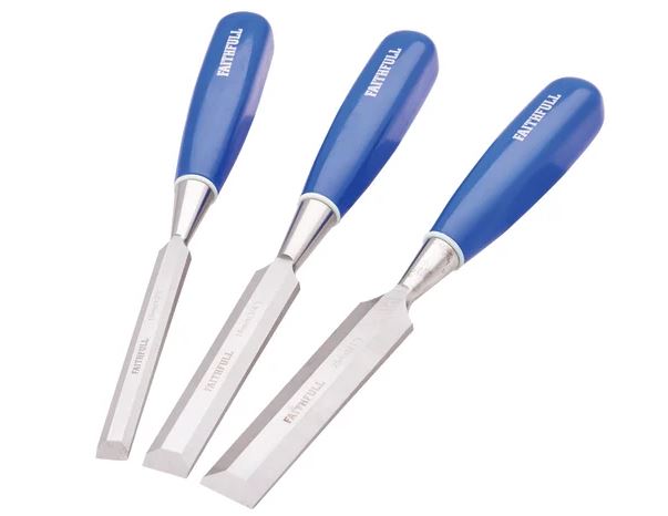 3 PIECE BLUE CHISEL SET FAITHFULL