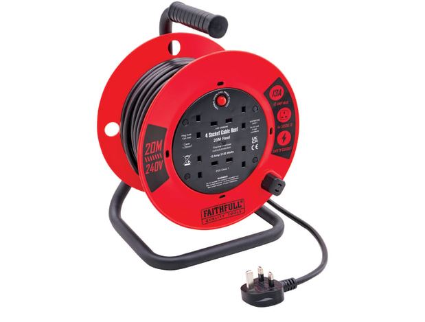 20 METER CABLE REEL 240V FAITHFULL