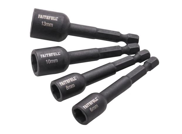 4 PIECE IMPACT NUT DRIVER SET FAITHFULL