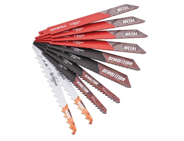 10 PIECE SABRE SAW BLADE SET FAITHFULL